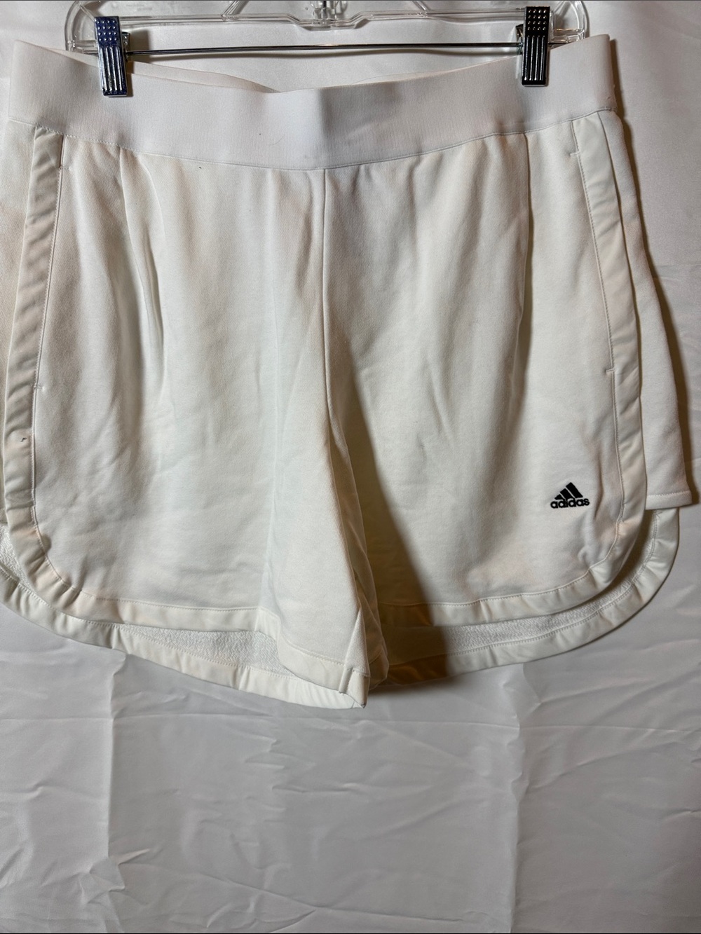 adidas White Women's Athletic Shorts with Contrast Logo